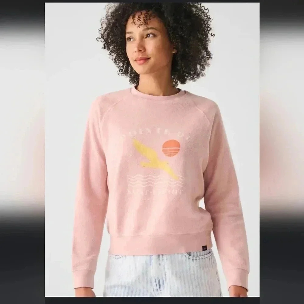 Faherty Women's Beach Fleece Crew - Picture 2 of 5
